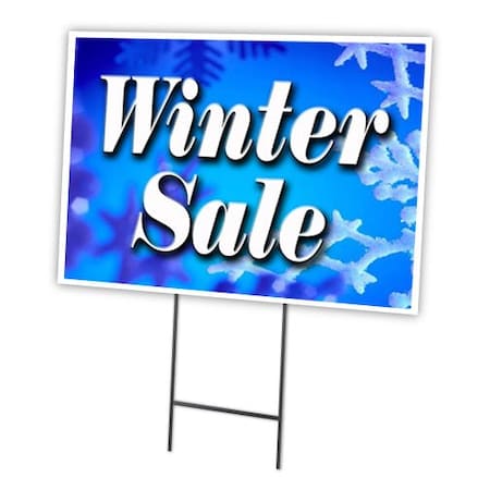 Winter Sale Yard Sign & Stake Outdoor Plastic Coroplast Window